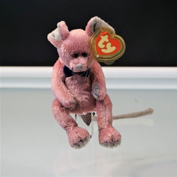 Ty Beanie Babies Cromwell Pink Mouse Retired Plush Toy 1993 Attic Treasures - Picture 1 of 9